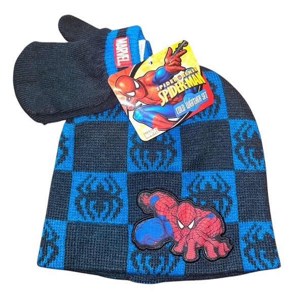 Spider-Man Toddler Hat/Mitten Set OSFM - Picture 3 of 5